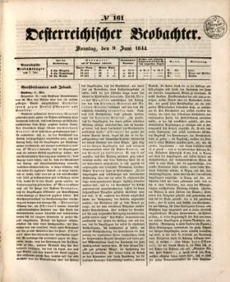 Der Oesterreichische Beobachter Sonntag 9. Juni 1844