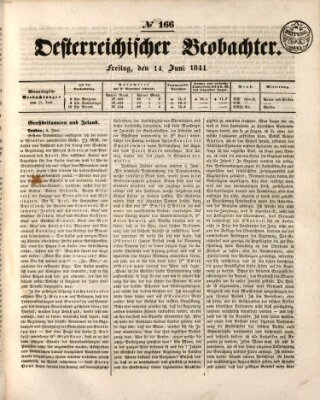 Der Oesterreichische Beobachter Freitag 14. Juni 1844