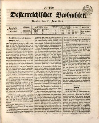 Der Oesterreichische Beobachter Montag 17. Juni 1844