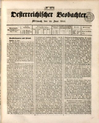 Der Oesterreichische Beobachter Mittwoch 19. Juni 1844