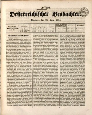 Der Oesterreichische Beobachter Dienstag 25. Juni 1844