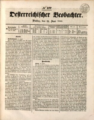 Der Oesterreichische Beobachter Dienstag 25. Juni 1844