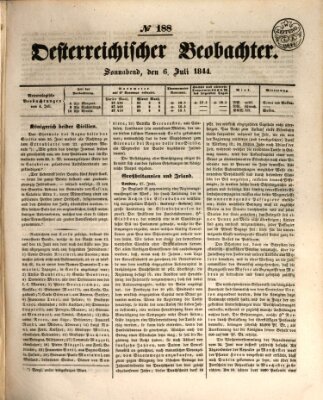 Der Oesterreichische Beobachter Samstag 6. Juli 1844