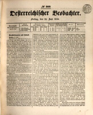 Der Oesterreichische Beobachter Freitag 26. Juli 1844