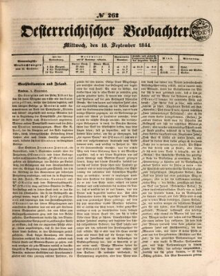 Der Oesterreichische Beobachter Mittwoch 18. September 1844