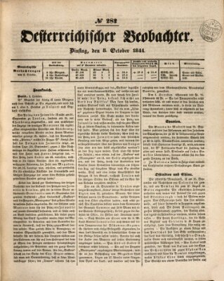 Der Oesterreichische Beobachter Dienstag 8. Oktober 1844