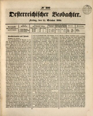 Der Oesterreichische Beobachter Freitag 25. Oktober 1844