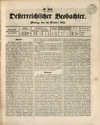 Der Oesterreichische Beobachter Montag 28. Oktober 1844