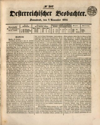 Der Oesterreichische Beobachter Samstag 2. November 1844