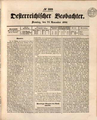 Der Oesterreichische Beobachter Sonntag 24. November 1844