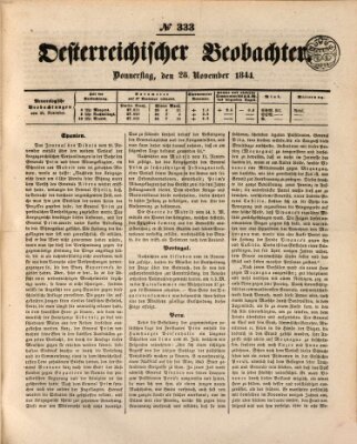 Der Oesterreichische Beobachter Donnerstag 28. November 1844