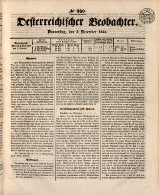 Der Oesterreichische Beobachter Donnerstag 5. Dezember 1844