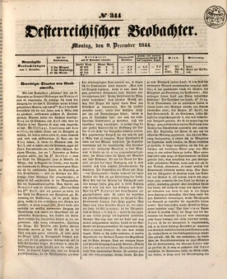 Der Oesterreichische Beobachter Montag 9. Dezember 1844