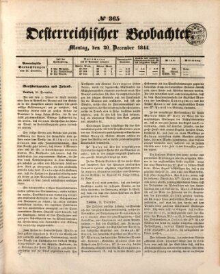 Der Oesterreichische Beobachter Montag 30. Dezember 1844