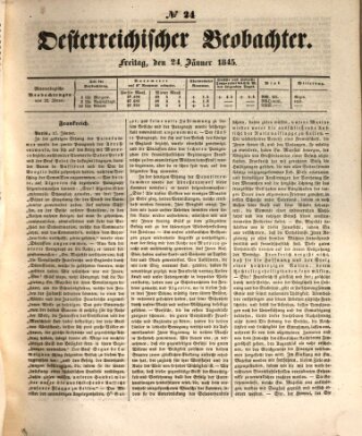 Der Oesterreichische Beobachter Freitag 24. Januar 1845