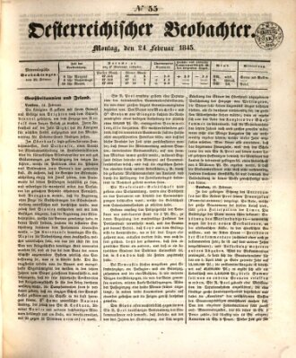 Der Oesterreichische Beobachter Montag 24. Februar 1845