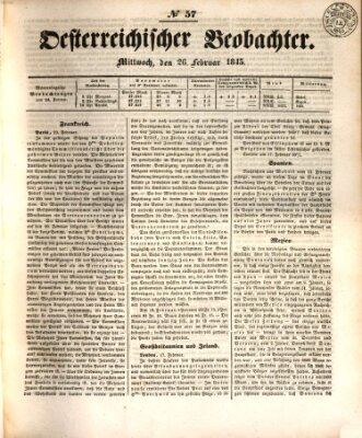 Der Oesterreichische Beobachter Mittwoch 26. Februar 1845