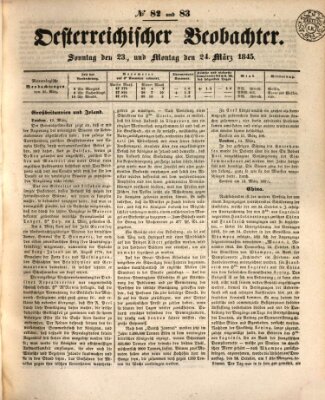 Der Oesterreichische Beobachter Sonntag 23. März 1845