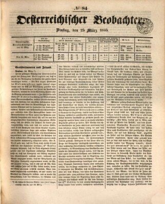 Der Oesterreichische Beobachter Dienstag 25. März 1845