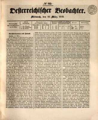 Der Oesterreichische Beobachter Mittwoch 26. März 1845