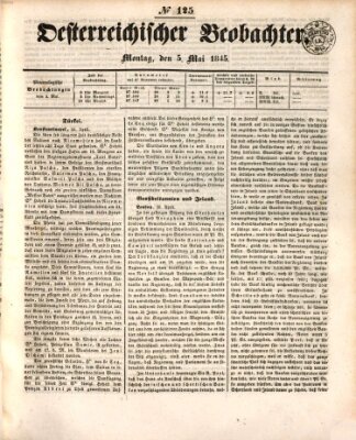 Der Oesterreichische Beobachter Montag 5. Mai 1845