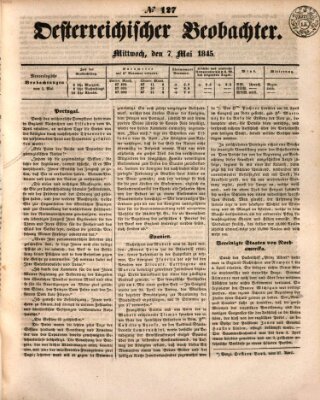 Der Oesterreichische Beobachter Mittwoch 7. Mai 1845