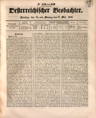 Der Oesterreichische Beobachter Sonntag 11. Mai 1845