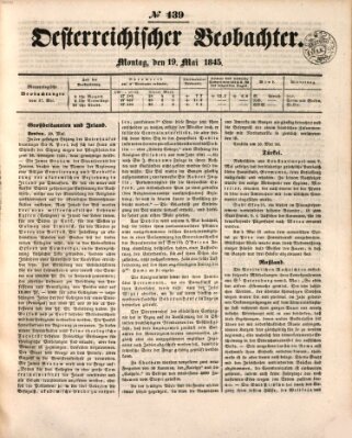 Der Oesterreichische Beobachter Montag 19. Mai 1845