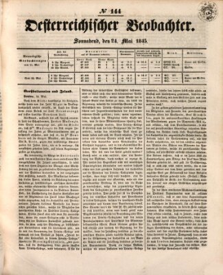 Der Oesterreichische Beobachter Samstag 24. Mai 1845