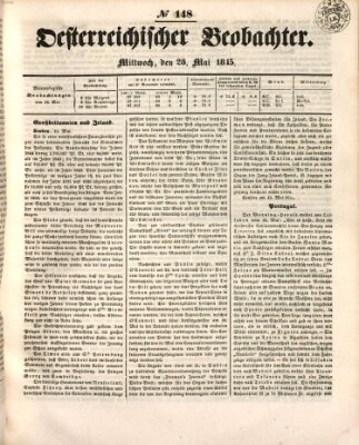 Der Oesterreichische Beobachter Mittwoch 28. Mai 1845