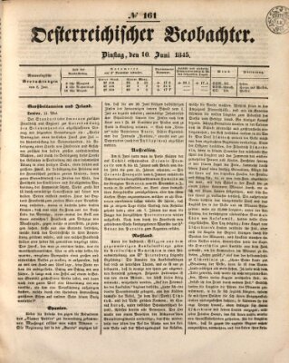 Der Oesterreichische Beobachter Dienstag 10. Juni 1845