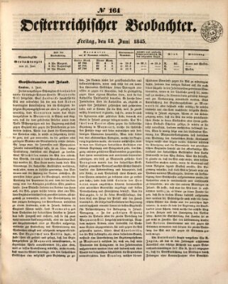 Der Oesterreichische Beobachter Freitag 13. Juni 1845