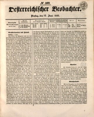 Der Oesterreichische Beobachter Dienstag 17. Juni 1845