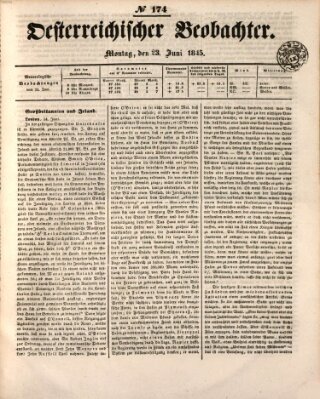 Der Oesterreichische Beobachter Montag 23. Juni 1845