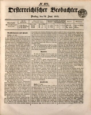 Der Oesterreichische Beobachter Dienstag 24. Juni 1845