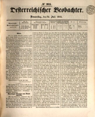 Der Oesterreichische Beobachter Donnerstag 24. Juli 1845