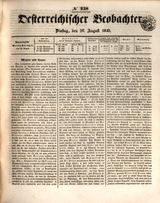 Der Oesterreichische Beobachter Dienstag 26. August 1845