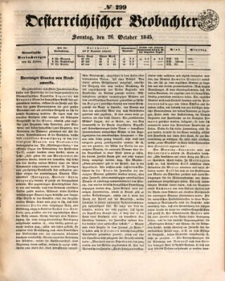 Der Oesterreichische Beobachter Sonntag 26. Oktober 1845