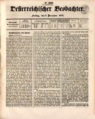 Der Oesterreichische Beobachter Freitag 5. Dezember 1845