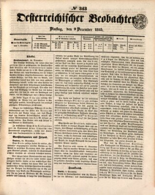 Der Oesterreichische Beobachter Dienstag 9. Dezember 1845