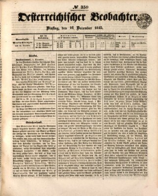 Der Oesterreichische Beobachter Dienstag 16. Dezember 1845