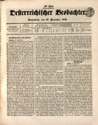 Der Oesterreichische Beobachter Samstag 20. Dezember 1845