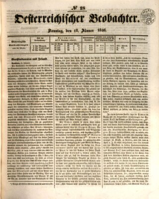 Der Oesterreichische Beobachter Sonntag 18. Januar 1846