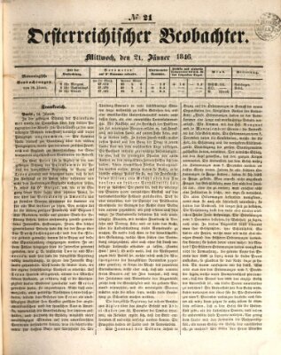 Der Oesterreichische Beobachter Mittwoch 21. Januar 1846