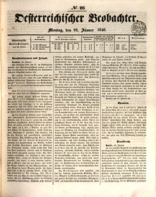 Der Oesterreichische Beobachter Montag 26. Januar 1846