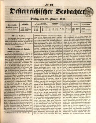 Der Oesterreichische Beobachter Dienstag 27. Januar 1846