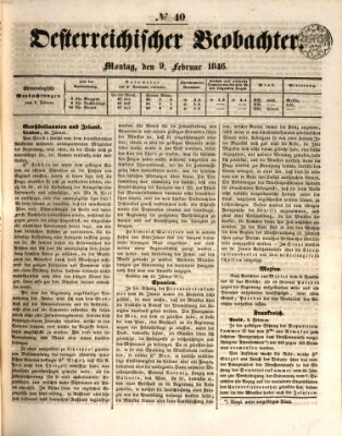 Der Oesterreichische Beobachter Montag 9. Februar 1846