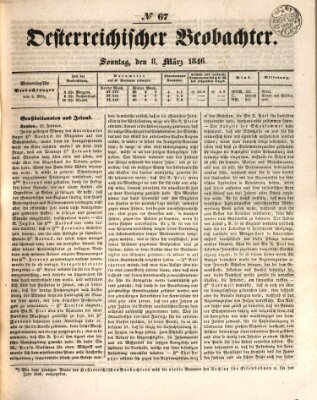 Der Oesterreichische Beobachter Sonntag 8. März 1846