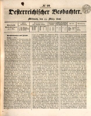 Der Oesterreichische Beobachter Mittwoch 11. März 1846