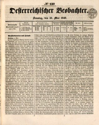 Der Oesterreichische Beobachter Sonntag 10. Mai 1846